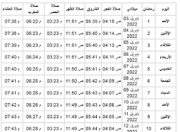 تحميل امساكية رمضان 2023 الكويت pdf