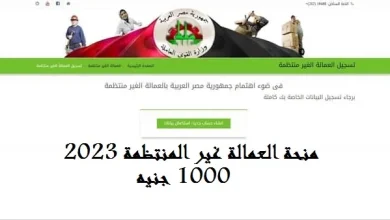 رابط منحة العمالة الغير منتظمة 2023 بالرقم القومي